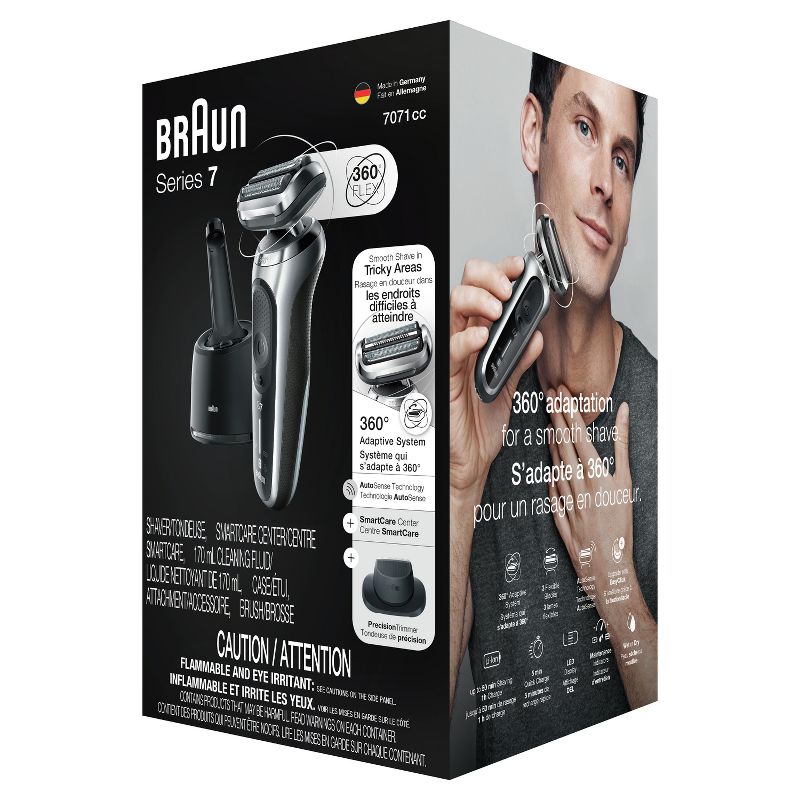Braun Series 7-7071cc Men&#39;s Rechargeable Wet &#38; Dry Electric Foil Shaver System, 3 of 9
