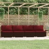 vidaXL 4-Seater Patio Sofa - Comfortable Outdoor Seating with Cushions - Resistant PE Rattan and Steel Material - Brown and Cinnamon Red - 2 of 4