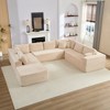 Mjkone Corduroy 141'' Deep Seat Modular Sectional Sofa, Modern 8-Seater U-Shape Sofa Couch with Moveable Ottoman - 4 of 4