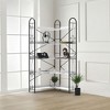 Runesay White 5 Tier Bookshelf, Industrial Style Corner Bookshelf, Thickened Iron Frame and Thickened Laminate Composition - 3 of 4