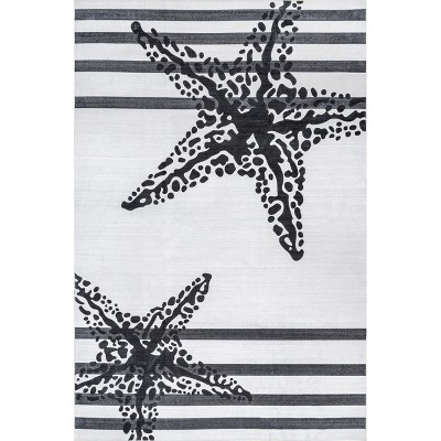 nuLOOM Starfish SpinClean Machine Washable Stain-Resistant Area Rug