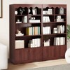 5-Tier Tall Bookshelf with Open Shelves and Cabinet, Modern Wooden Bookcase for Living Room, Bedroom, Office - 3 of 4