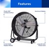 Cool-Living CL-60B-BLK Portable 24-Inch 2-Speed Tilting Drum Fan w/Wheels, Black - 3 of 4