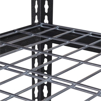 Versatile 36'' Black Steel Boltless Shelving Unit with Adjustable Height