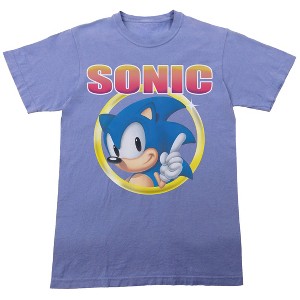 Sonic the Hedgehog Distressed Art Men's Periwinkle Short Sleeve Tee - 1 of 4