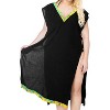 HAPPY BAY Women's Summer Holiday Beachwear Bathing Suit Short Party Swimsuit Cover ups Dress X-Large-XX-Large Black Solid - 2 of 4
