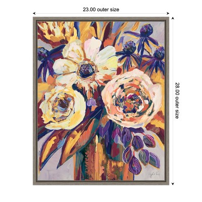 Autumn Floral Canvas Print with Graywash Frame, 23 x 28-Inch