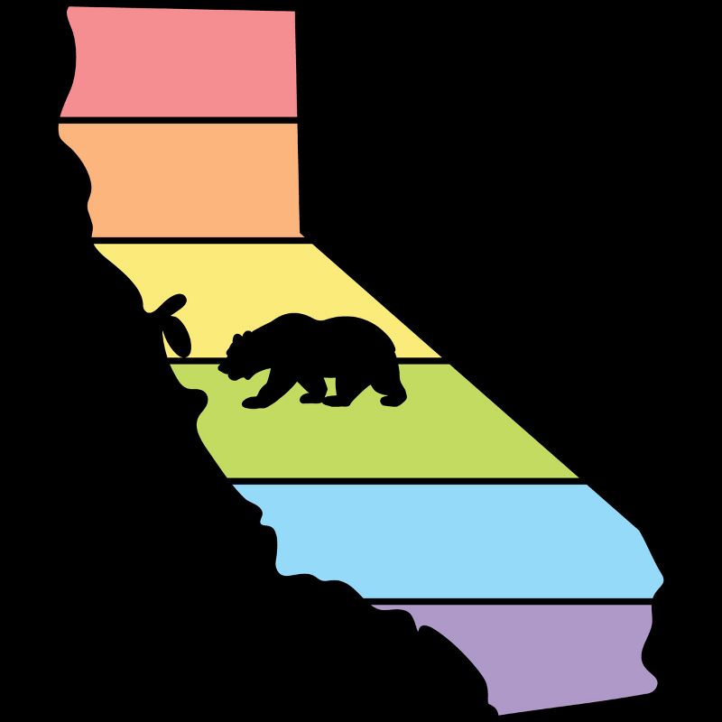 Adult Design By Humans California State Bear Pride Rainbow Flag By mellowrainbowT-Shirt, 2 of 3