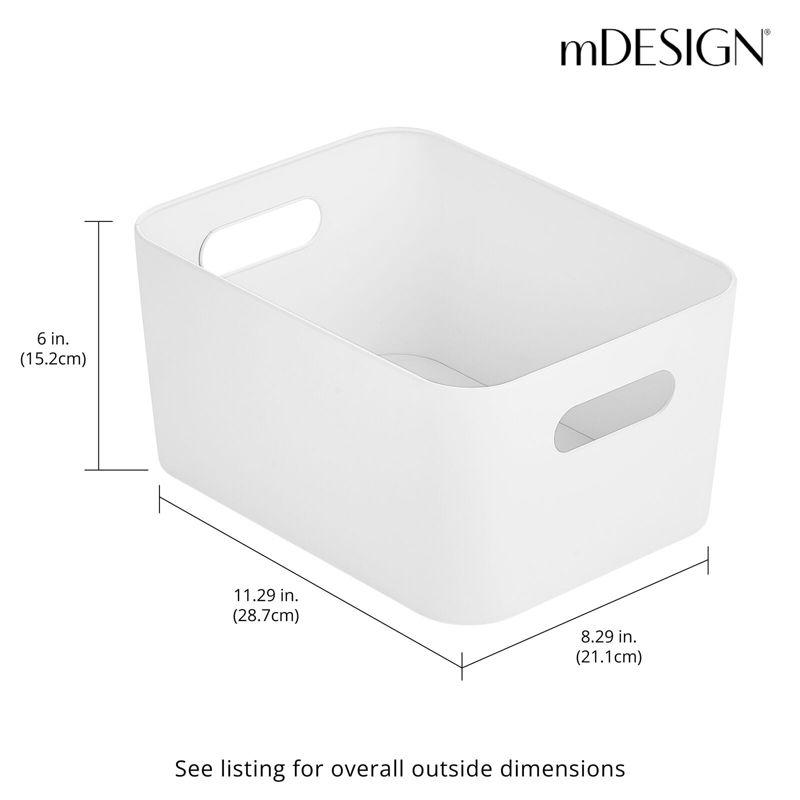 mDesign Small Metal Kitchen Storage Container Bin Basket with Handles, 3 of 8