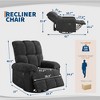 Oversized Recliner Chair, Overstuffed Soft Chenille Swivel Rocker Recliner with Padded Armrests, Nursery Rocking Chairs - 2 of 4