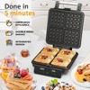 Heynemo Waffle Maker 4 Slices with Quick Heat-Up, Time & Temperature Control, LCD Display, Nonstick Surface, Stainless Steel, Waffle Iron, Black - 4 of 4