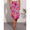 INSPIRE CHIC Women's Summer Beach Flowy Ruched Front Tropical Floral Midi Skirt - 4 of 4