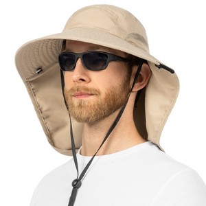 SUN CUBE Wide Brim Sun Hat with Neck Flap, UPF50+ Hiking Safari Fishing Hat for Womens, Sun Protection Beach Hat - 1 of 4