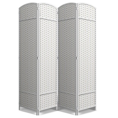 Sorbus 4 Panel Room Divider Panel, 6 ft. Tall Extra Wide Double Hinged Panels - Folding Privacy Screens - White