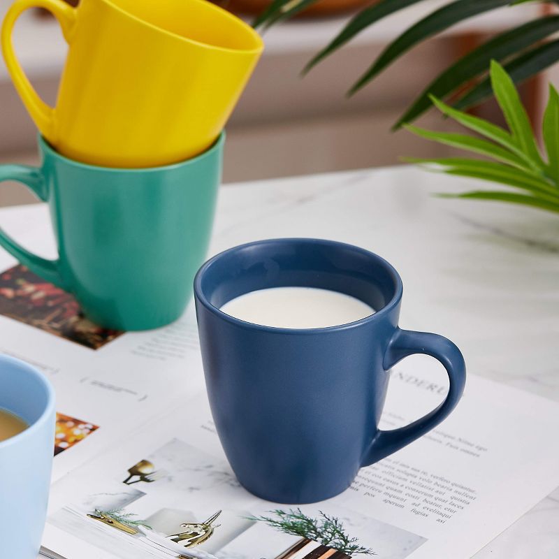 Bruntmor 16 Oz Coffee Mugs , Large Size Ceramic espresso cups, Set of 6, Multicolor Pastel, 2 of 9