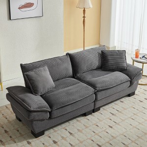 EHMKNP Comfy Corduroy Sofa Sleeper Couch – Loveseat with Pillows, Deep Seat Upholstered Sofa for Living Room, Bedroom, Apartment, or Office - 1 of 4