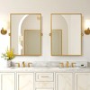 Rectangular Metal Framed Pivoted Bathroom Wall Vanity Mirro - 3 of 4