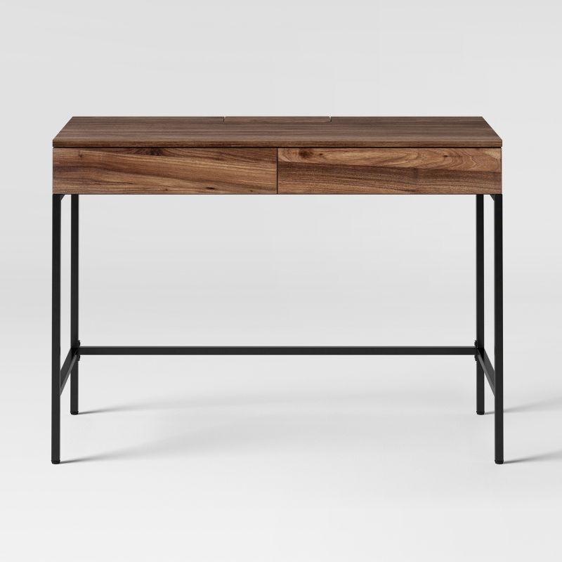 Loring Wood Writing Desk with Drawers and Charging Station - Threshold™, 1 of 15