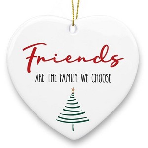 Lomsoe Friends Christmas Ornament Best Friend Ornaments Gifts for Women Men Friendship Sister Christmas Heart Ceramic Xmas Tree Ornament Decorations - 1 of 1