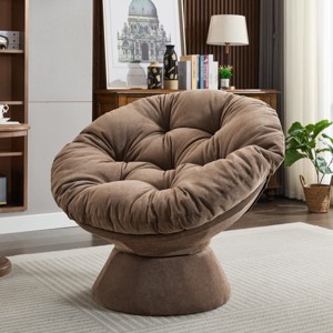Oversized Swivel Accent Chair,360° Swivel Barrel Chair, Multicoloured Papasan Chair for Living Room-Cuddlewood - 1 of 4