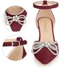 Allegra K Women's Rhinestones Bow Ankle Buckle Strap Stiletto Heel Pumps - 2 of 4