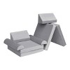 INFURNIC Sofas Modular Kids Play Sofa 8 Pieces Convertible for Playroom Bedroom Fun, Gray, 56"*28"*18" - 3 of 4