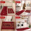 Indoor Red Christmas Printed Small Decor Runner Rug for Proch Washable Low Pile Foldable Non-Shedding Kitchen Mats Christmas Decor17x29In+17x47In - 4 of 4