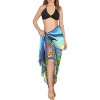 LA LEELA Women's Beachwear Sarong Coverups Bikini Skirt Swimsuit Swim Cover Up Summer Wraps Swimwear Beach Wrap Skirts for Women One Size Blue,Tree - 2 of 4