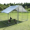YOOCOZZ Metal Chicken Coop with Three Support Steel Wire Impregnated Plastic Net Cage-Silver - 4 of 4