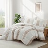 Peace Nest 3-Piece Textured Stripe Geometric Oversized Stylish Duvet Cover Set - 2 of 4
