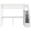 NicBex Twin Size Bunk Bed with Desk Pinewood Rack Bed Frame with Full Length Guardrails and  Storage Ladders, No Spring Box Required - 3 of 4