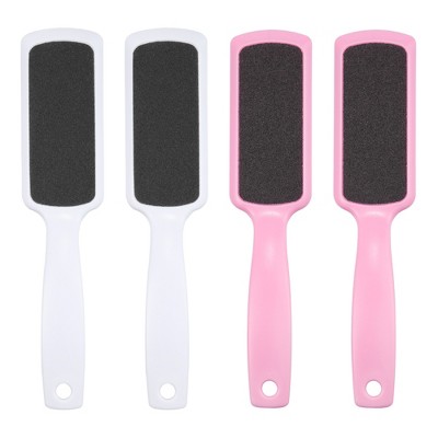 Unique Bargains Wooden Silicon Dual Sided Foot File Coarse and Fine  Pedicure Removes Dead Skin Carbide Beige Black 1 Pc