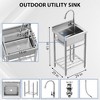 24"x20"x41" Stainless Steel Single Bowl Kitchen Prep and Utility Sink With Shelve And Faucet - 2 of 4