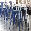 Flash Furniture Kai Commercial Grade 30" High Metal Indoor-Outdoor Counter Height Stool with Removable Back and All-Weather Poly Resin Seat - 2 of 4