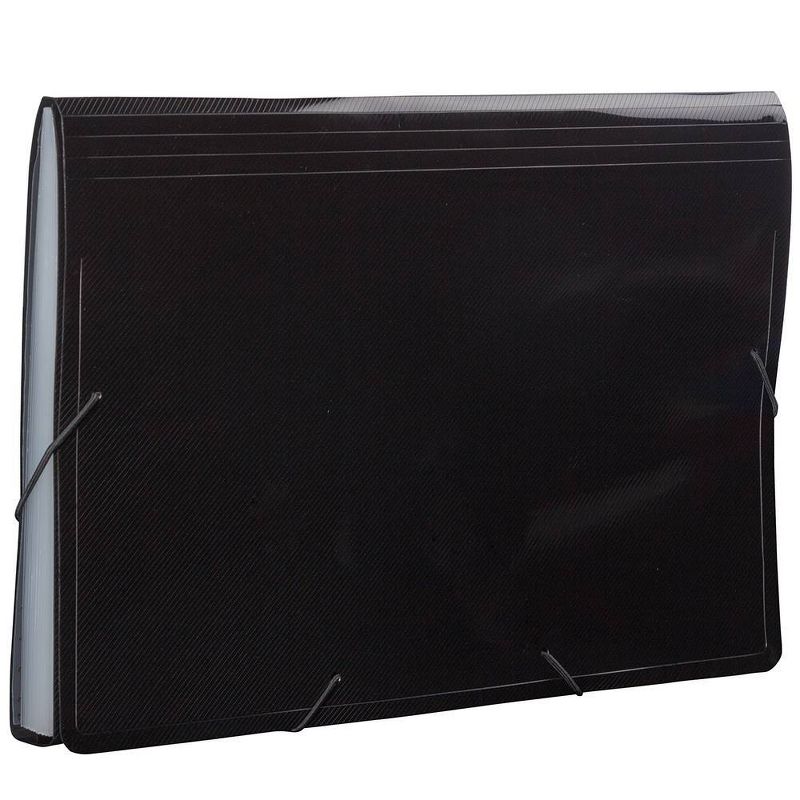 JAM Paper 10" x 15" 13 Pocket Plastic Expanding File Folder - Legal Size - Black, 4 of 5