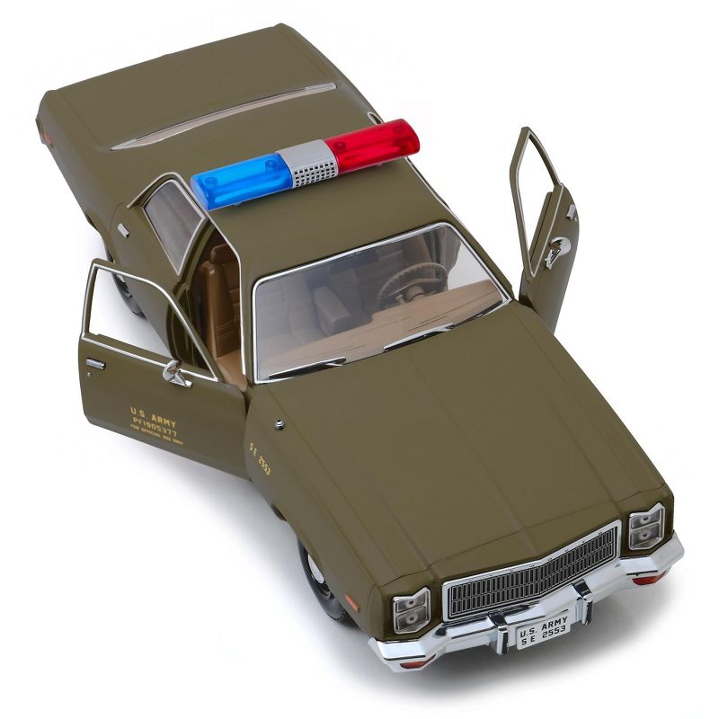 1977 Plymouth Fury U.S. Army Police Army Green "The A-Team" (1983-1987) TV Series 1/18 Diecast Model Car by Greenlight, 3 of 5
