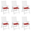 vidaXL Outdoor Garden Chair Cushions - Set of 6, Red, Oxford Fabric, Comfortable Seat Cushions with Securing Ropes - 4 of 4