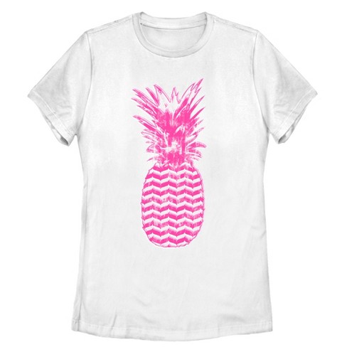 Women s Lost Gods Geometric Print Pineapple T Shirt White Small