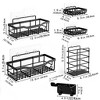 5-Pack Shower Caddy, Black - Shower Organizer & Shelves for Efficient Storage,Stainless Steel Shampoo Holder , Durable Shower Wall Caddy - 2 of 4