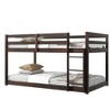 Dolonm Solid Rubber Wood Twin over Twin Low-Height Floor Bunk Bed with Ladder, Strengthened Slats, 77.3"L x 43.8"W x 46.6"H - 2 of 4