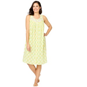 Only Necessities Plus Size Sleeveless Button Front Night Gown - 1 of 4