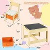 Kinder King 3-in-1 Kids Table & 2 Chairs Set with Storage, Removable Top & Blackboard, for Art, Crafts, Reading, Play - 3 of 4