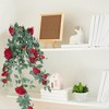 Unique Bargains Home Artificial Plant Plastic Silk Fake Hanging Rose Plants 33.5" - 3 of 4
