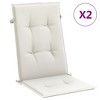 vidaXL Highback Chair Cushions 2 pcs Melange Cream 47.2"x19.7"x1.6" Fabric - 2 of 4