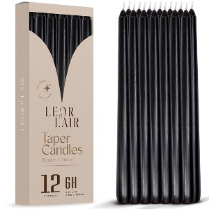 Leor & Lair Taper Candles - 12 Pack - 10" Tall Candlesticks for Dinner, Home Decor, Holiday, Wedding - 1 of 4