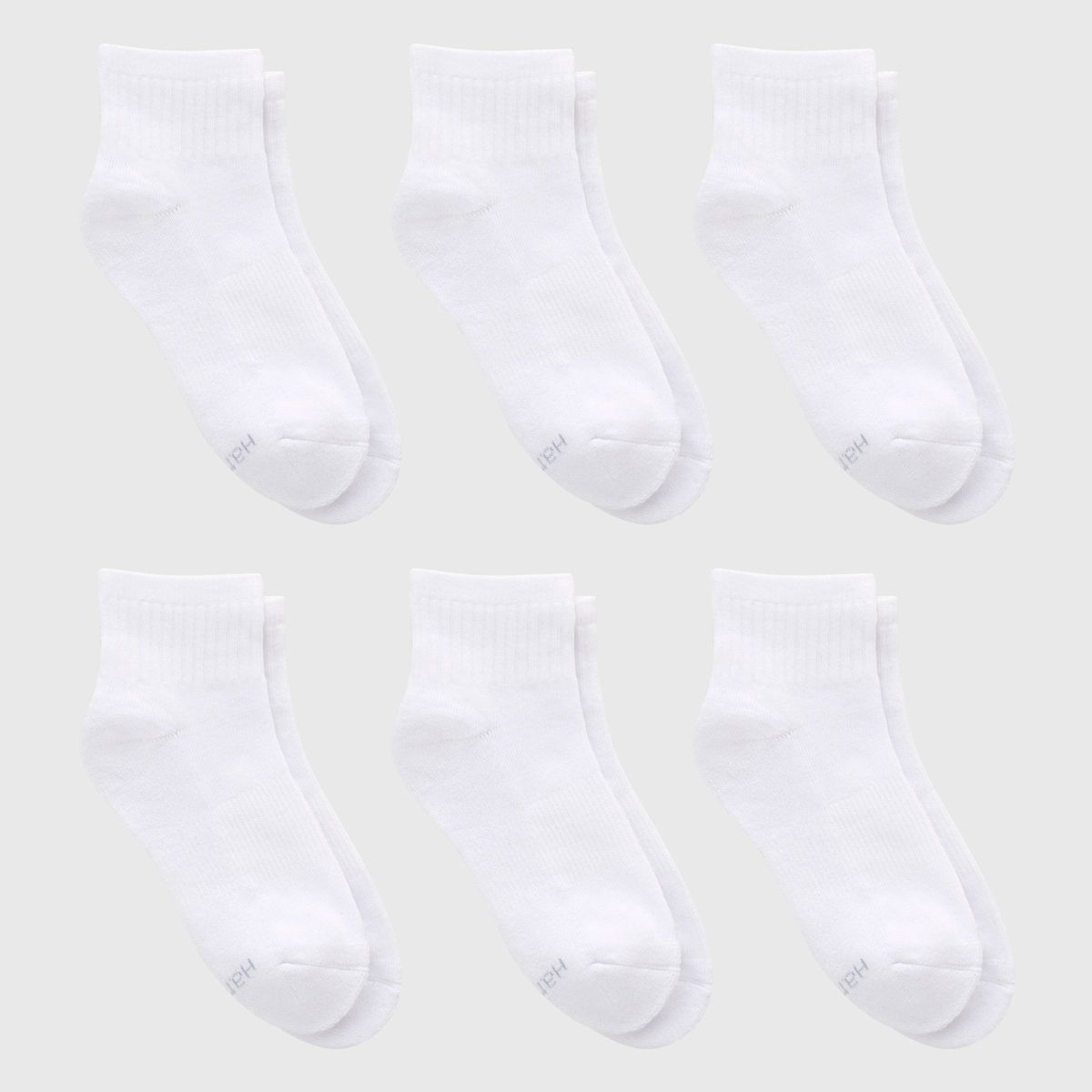 Hanes Girls' 6pk Pure Comfort Organic Cotton Ankle Socks - White - thumbnail 4