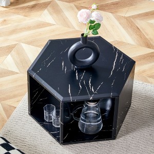 NicBex Modern Hexagonal Coffee Table Set of 2 with Multihole Design for Living Room and Bedroom - 1 of 4
