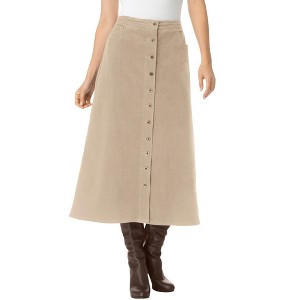 Woman Within Plus Size Corduroy Skirt - 1 of 4