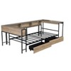Sapphtopaz Corner Bed Frame with Bookcase & 2 Underbed Drawers, Modern Daybed for Small Bedrooms, Teens & Young Adults - 2 of 4