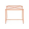 Modern 15.5"H Mesh Outdoor End Table, Rectangle Powder-Coated Metal Patio End Table for Outside Use, Orange Patio Side Table -Christopher Knight Home - 4 of 4
